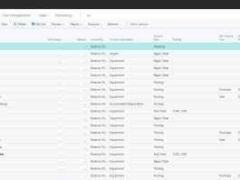 Chart of Account Sample in Business Central ERP