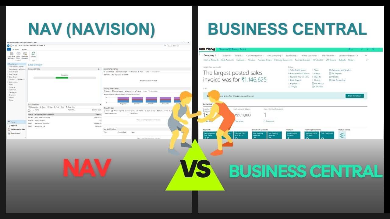 Difference between NAV and Business Central Comparison of NAV and Business Central illustrated through product images: Business Central vs NAV 2017.