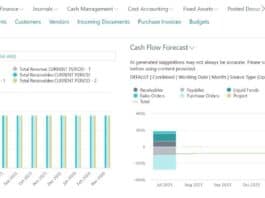 Cashflow Forecast Dashboard in Business Central