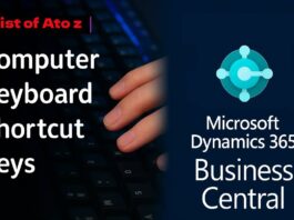 Computer keyboard shortcuts in Business Central complete easy guide