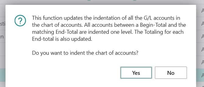 Confirmation Message for COA Indent