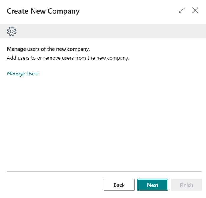 Page 4 Modify users if required in Company Creation wizard Business central