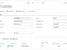 Price List and Discount Setup Explained in Business Central Sales price List with Discount in Business Central