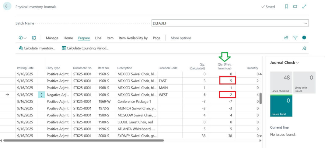Physical Inventory Count in Business Central