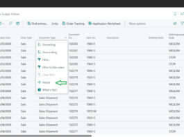 Resize columns option in Business Central