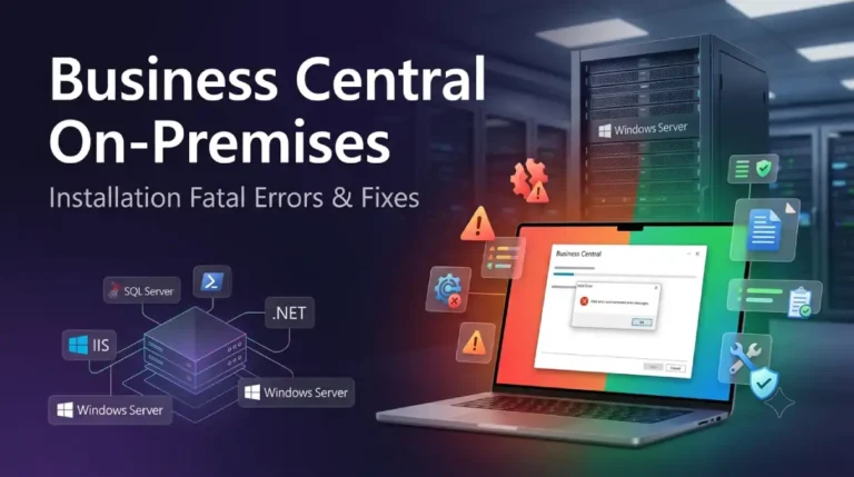 Business Central OnPremises Installation Fatal Errors and Fixes
