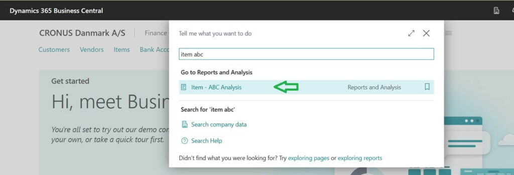 Item ABC Analysis Report in Business Central